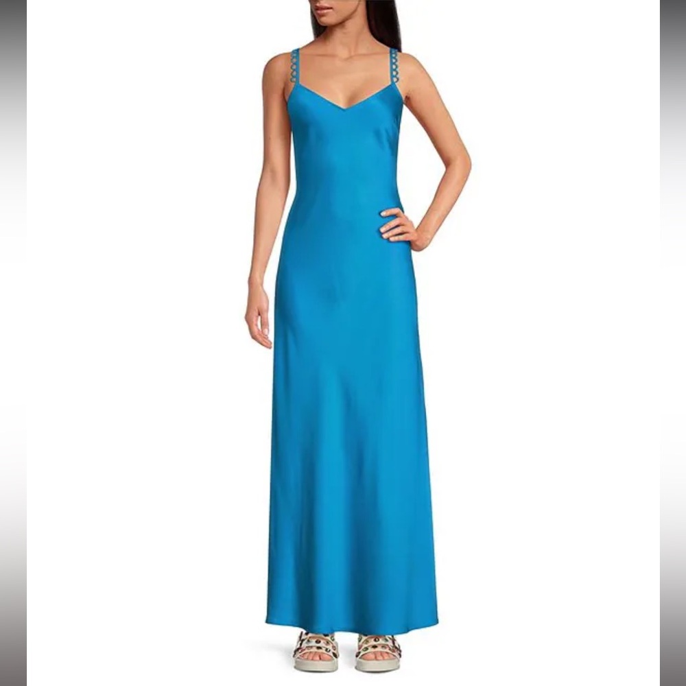 Gianni Bini X DANNIJO Kai Sweetheart Neckline Sleeveless Satin Slip Maxi Dress